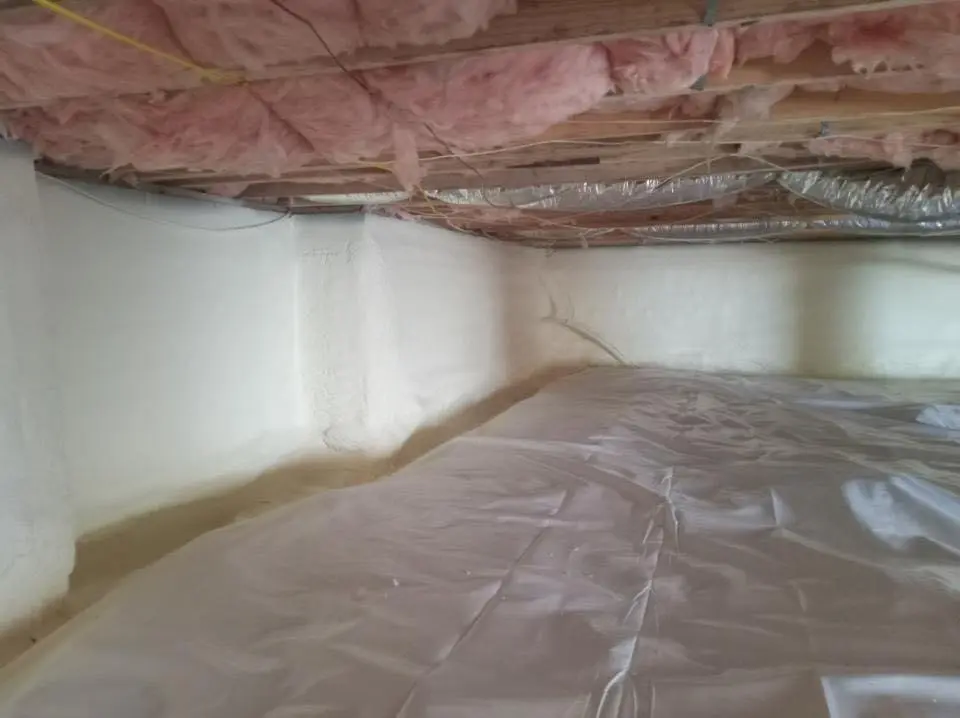 Crawl space encapsulation with closed-cell spray foam for Spray Foam Roofing in Stanford